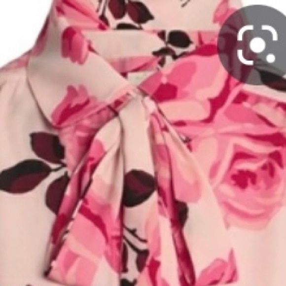 Kate Spade Live Colourfully Blouse Pink Floral Pattern Size M - Picture 8 of 8